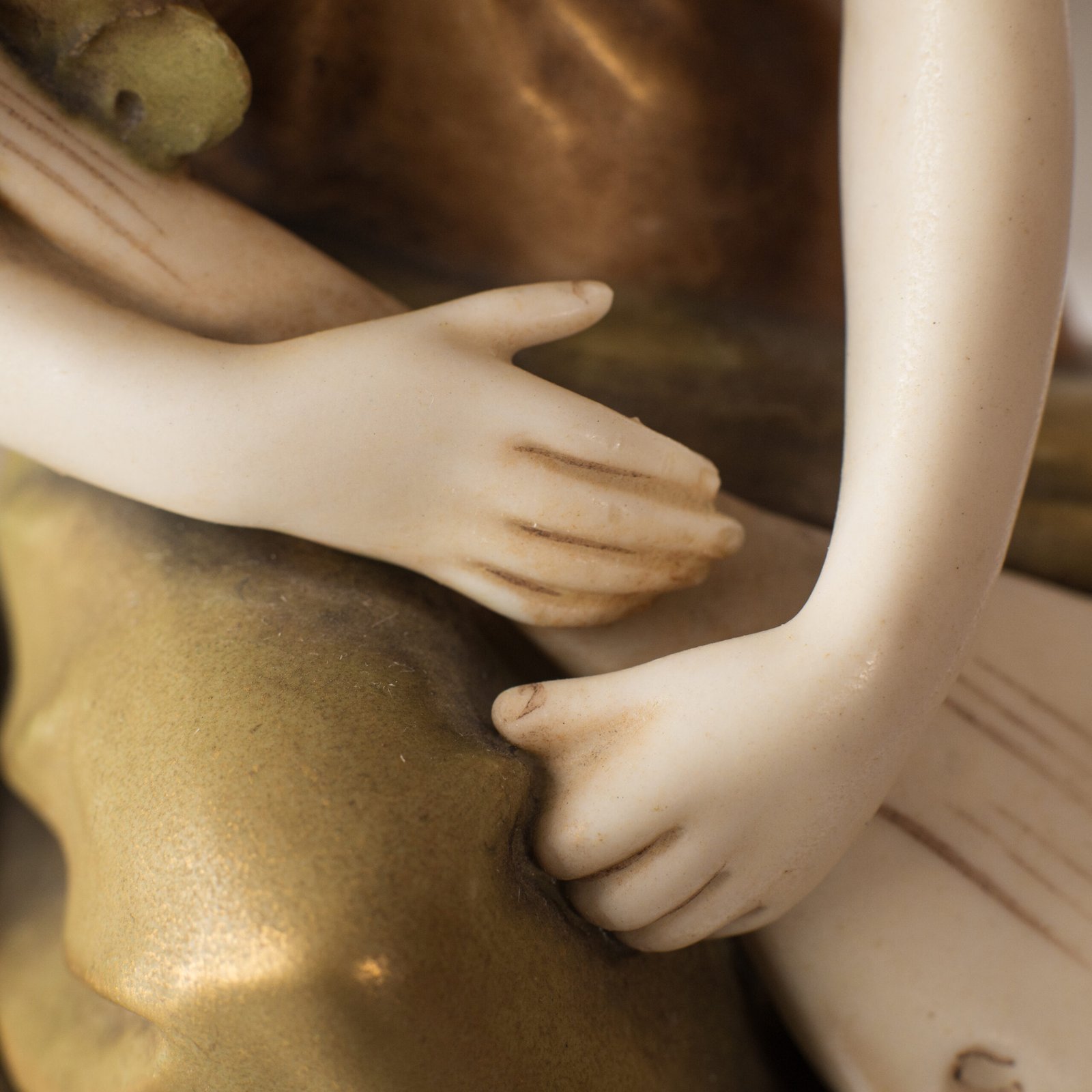 Magnificent Royal Dux Bohemia Art Nouveau porcelain centerpiece with two nymphs and organic lobed bowl, marked with the pink triangle and “E” for Eduard Eichler, ca. 1905–1918.