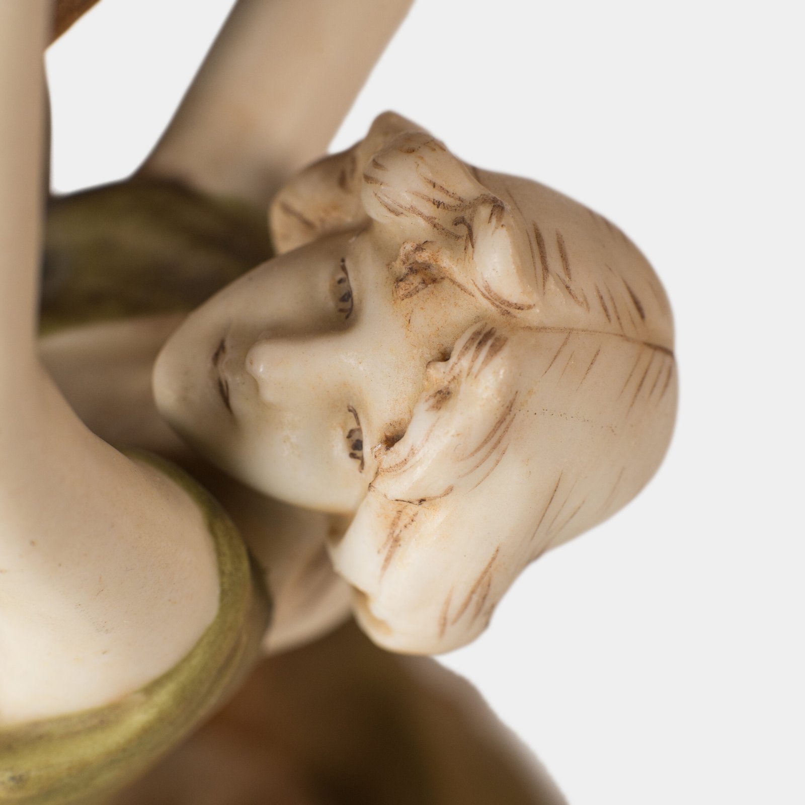 Magnificent Royal Dux Bohemia Art Nouveau porcelain centerpiece with two nymphs and organic lobed bowl, marked with the pink triangle and “E” for Eduard Eichler, ca. 1905–1918.