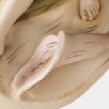 Magnificent Royal Dux Bohemia Art Nouveau porcelain centerpiece with two nymphs and organic lobed bowl, marked with the pink triangle and “E” for Eduard Eichler, ca. 1905–1918.