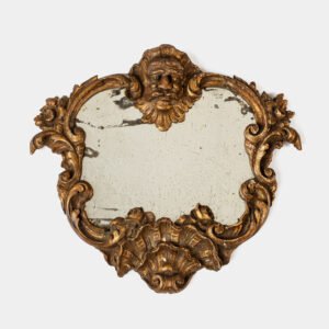 Exceptional Italian Baroque mirror with original mercury glass, unrestored gilding and authentic patina, ca. 1720–1750