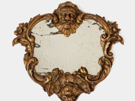 Exceptional Italian Baroque mirror with original mercury glass, unrestored gilding and authentic patina, ca. 1720–1750
