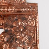 Fine Dutch Copper Mirror in hand-hammered repoussé copper with original nautical brushes, a complete Nieuwe Kunst piece, ca. 1895–1908