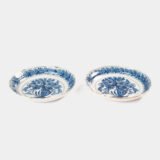 Delft blue plates – antique hand-painted Delftware pair, 18th century