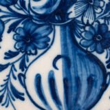 Delft blue plates – antique hand-painted Delftware pair, 18th century