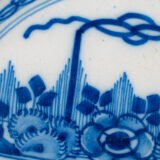 Fine Delft plate 18th century with cobalt-blue Rococo floral basket decoration