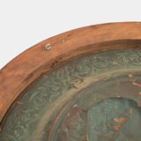 Monumental pair of 19th century French copper plaques, 24.4 inch diameter, depicting King Henry IV of France and Queen Marie de’ Medici, repoussé copper wall plaques in original wooden frames