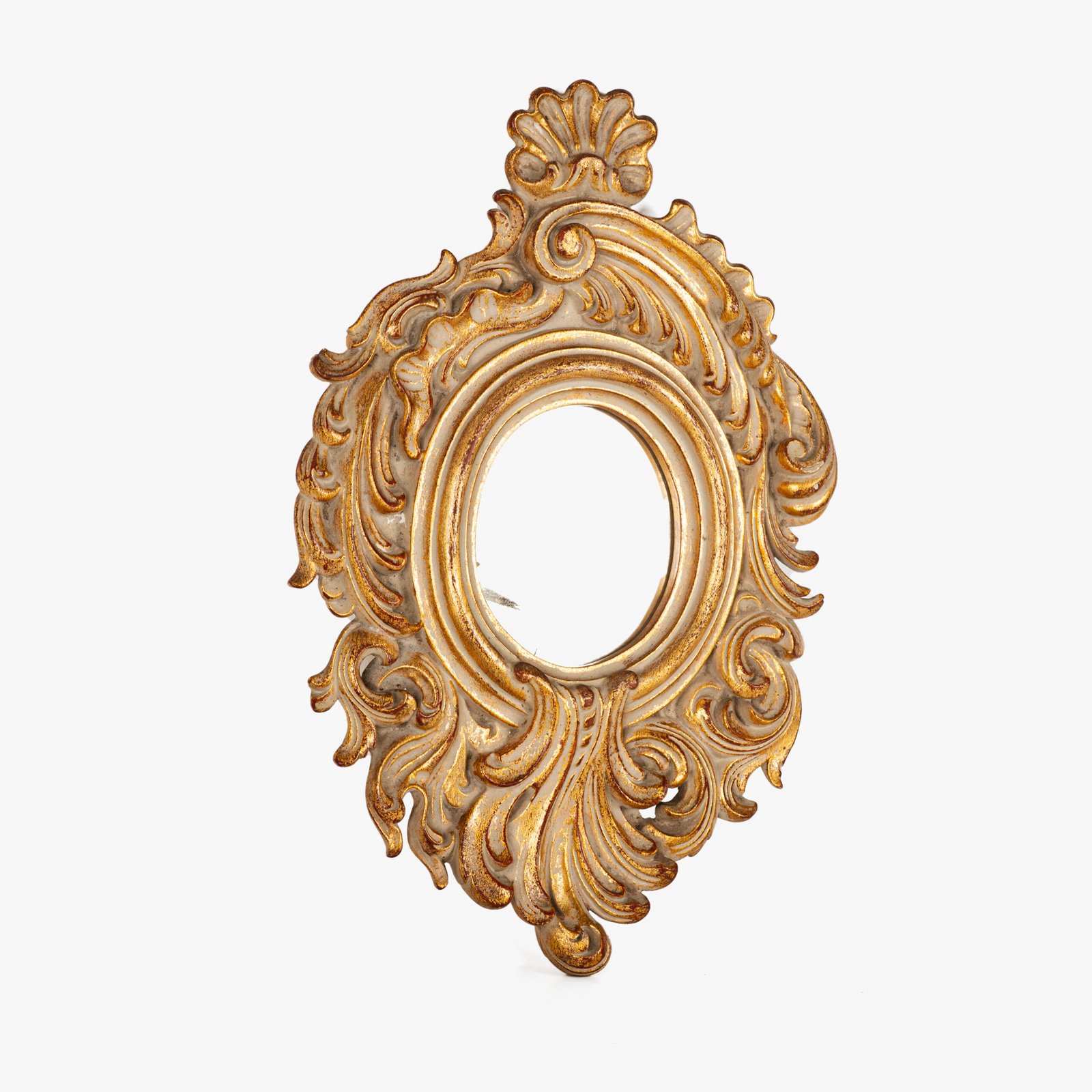 Rococo Gilt Mirrors, antique Portuguese Rococo Revival pair, hand-carved giltwood frames with original mirror glass, circa 1880–1920