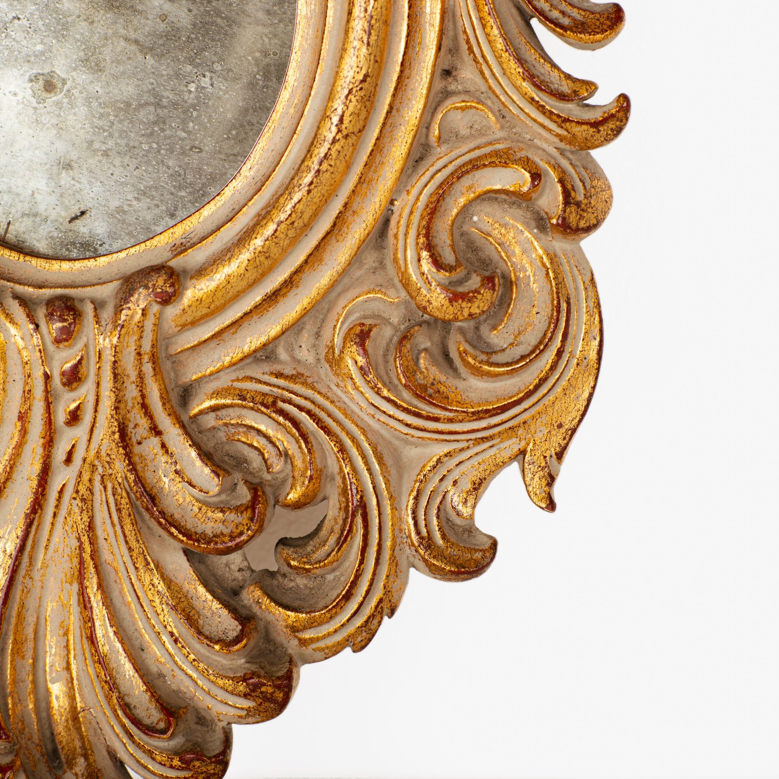 Rococo Gilt Mirrors, antique Portuguese Rococo Revival pair, hand-carved giltwood frames with original mirror glass, circa 1880–1920