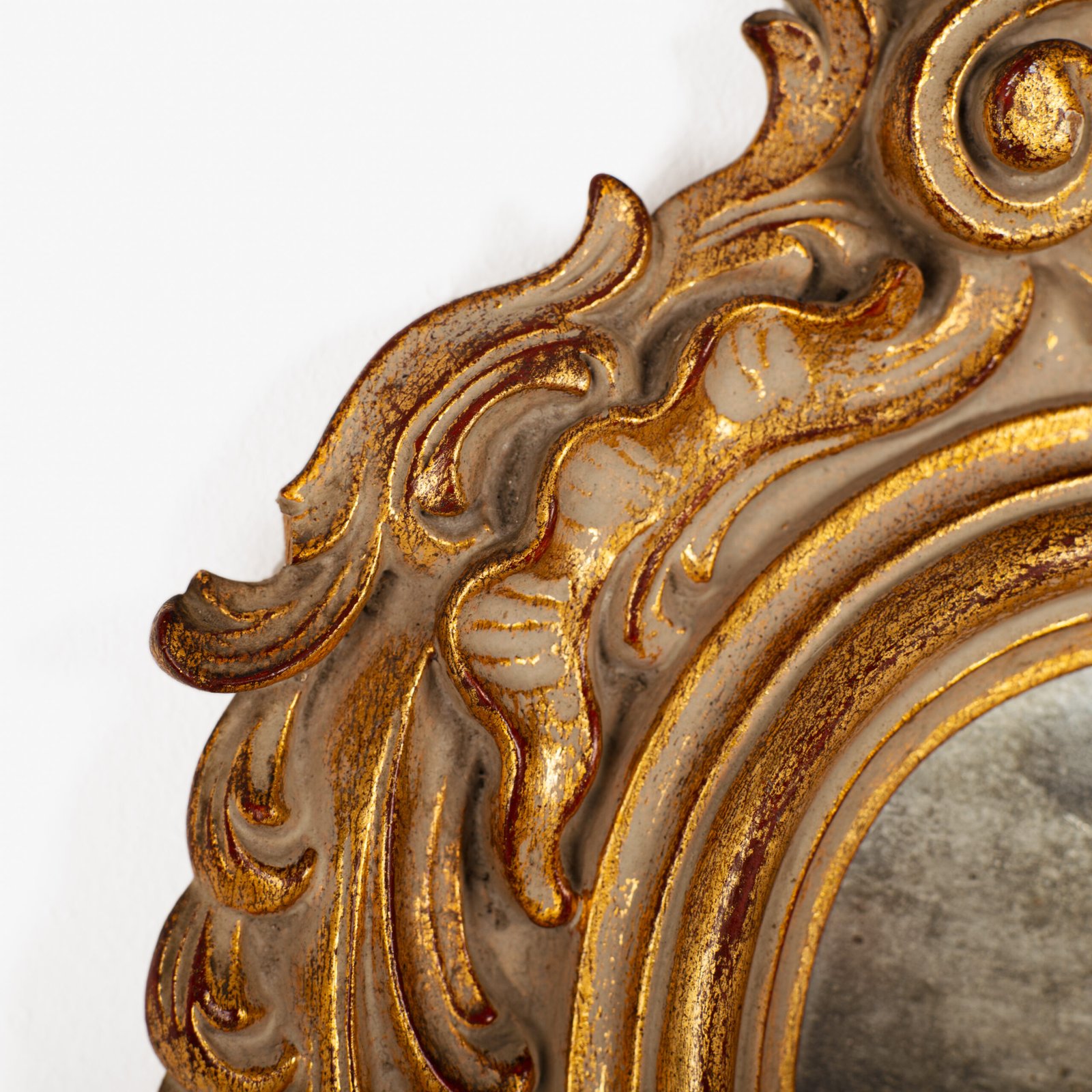 Rococo Gilt Mirrors, antique Portuguese Rococo Revival pair, hand-carved giltwood frames with original mirror glass, circa 1880–1920