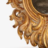 Rococo Gilt Mirrors, antique Portuguese Rococo Revival pair, hand-carved giltwood frames with original mirror glass, circa 1880–1920