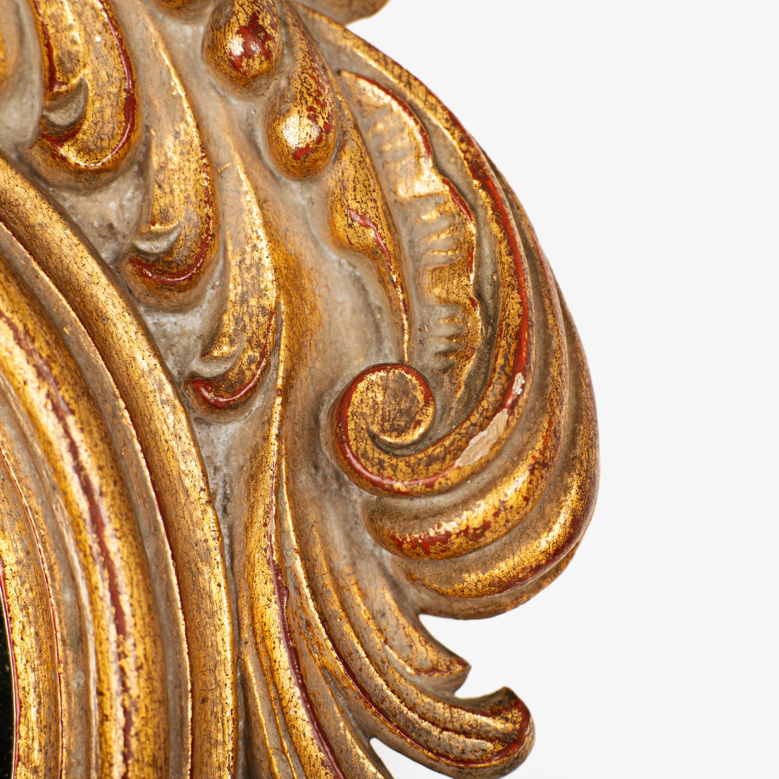 Rococo Gilt Mirrors, antique Portuguese Rococo Revival pair, hand-carved giltwood frames with original mirror glass, circa 1880–1920