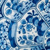 De Witte Ster Delft blue and white plate with six-pointed star and CB underglaze mark, Cornelis Brouwer period, ca. 1724–1738
