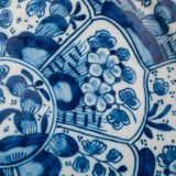 De Witte Ster Delft blue and white plate with six-pointed star and CB underglaze mark, Cornelis Brouwer period, ca. 1724–1738