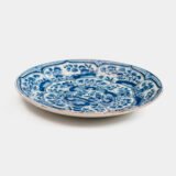 De Witte Ster Delft blue and white plate with six-pointed star and CB underglaze mark, Cornelis Brouwer period, ca. 1724–1738