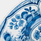 De Witte Ster Delft blue and white plate with six-pointed star and CB underglaze mark, Cornelis Brouwer period, ca. 1724–1738