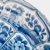 De Witte Ster Delft blue and white plate with six-pointed star and CB underglaze mark, Cornelis Brouwer period, ca. 1724–1738