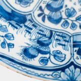 De Witte Ster Delft blue and white plate with six-pointed star and CB underglaze mark, Cornelis Brouwer period, ca. 1724–1738