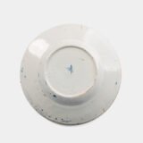 Antique delft plate blue and white bloemenmand 18th century circa 1700–1730 Dutch delftware hand painted cobalt ceramic