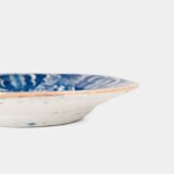 Antique delft plate blue and white bloemenmand 18th century circa 1700–1730 Dutch delftware hand painted cobalt ceramic