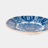 Antique delft plate blue and white bloemenmand 18th century circa 1700–1730 Dutch delftware hand painted cobalt ceramic