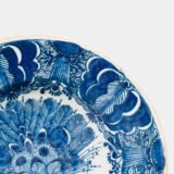 Antique delft plate blue and white bloemenmand 18th century circa 1700–1730 Dutch delftware hand painted cobalt ceramic