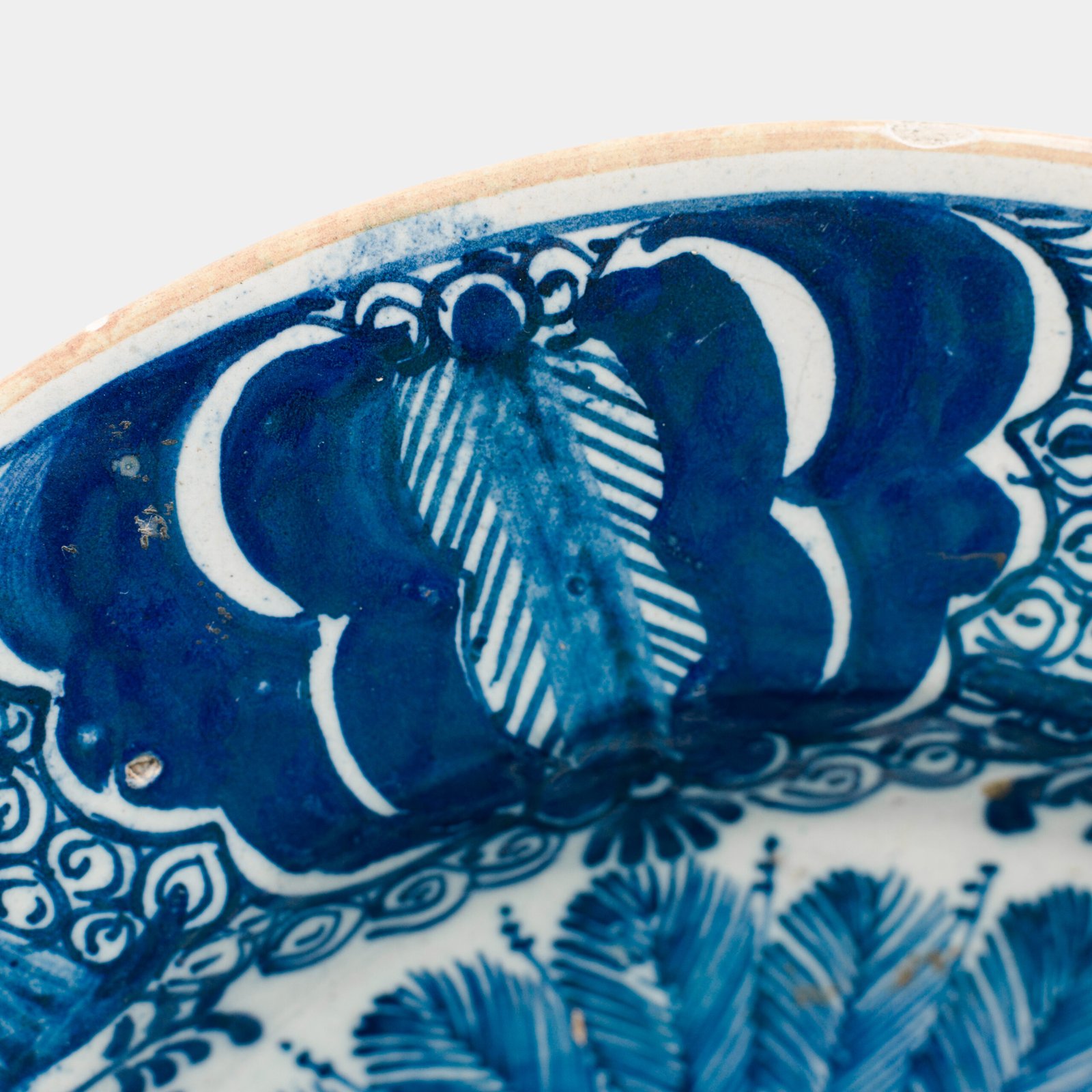 Antique delft plate blue and white bloemenmand 18th century circa 1700–1730 Dutch delftware hand painted cobalt ceramic