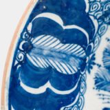 Antique delft plate blue and white bloemenmand 18th century circa 1700–1730 Dutch delftware hand painted cobalt ceramic