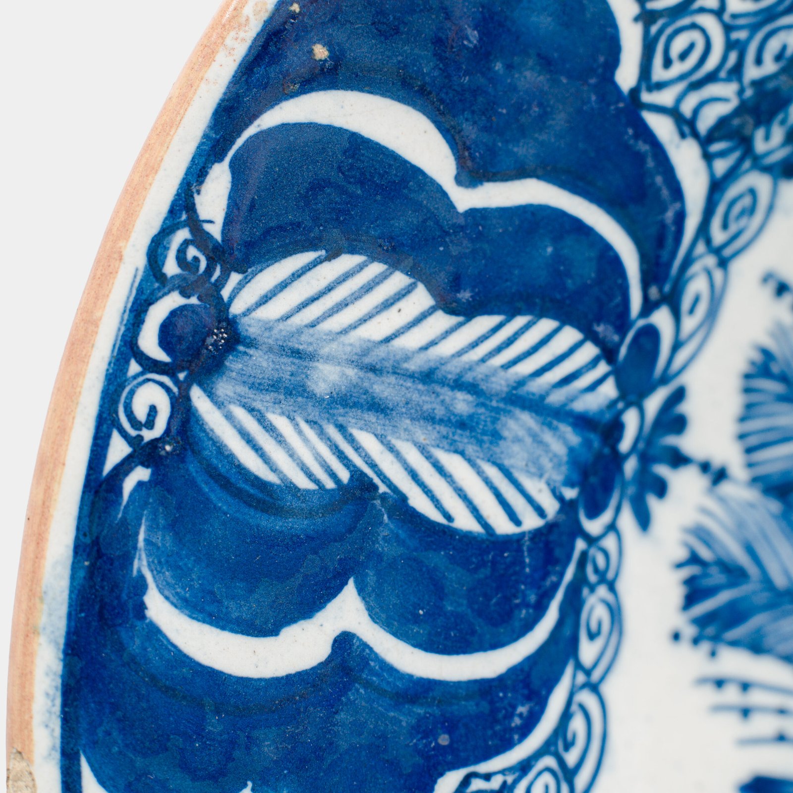 Antique delft plate blue and white bloemenmand 18th century circa 1700–1730 Dutch delftware hand painted cobalt ceramic