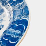 Antique delft plate blue and white bloemenmand 18th century circa 1700–1730 Dutch delftware hand painted cobalt ceramic
