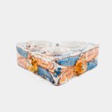 Antique Talavera ceramic triangular spice holder 17th century (1600-1650) Talavera de la Reina Spain hand painted blue ochre manganese