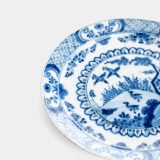 Antique delft plate 18th century chinoiserie birds De Witte Ster Cornelis Brouwer (c. 1724–1738) blue white Delft ceramic