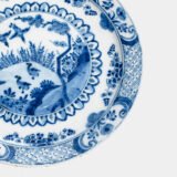 Antique delft plate 18th century chinoiserie birds De Witte Ster Cornelis Brouwer (c. 1724–1738) blue white Delft ceramic