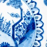 Antique delft plate 18th century chinoiserie birds De Witte Ster Cornelis Brouwer (c. 1724–1738) blue white Delft ceramic