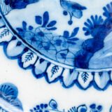 Antique delft plate 18th century chinoiserie birds De Witte Ster Cornelis Brouwer (c. 1724–1738) blue white Delft ceramic