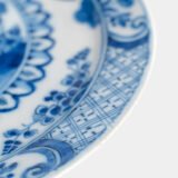 Antique delft plate 18th century chinoiserie birds De Witte Ster Cornelis Brouwer (c. 1724–1738) blue white Delft ceramic