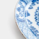 Antique delft plate 18th century chinoiserie birds De Witte Ster Cornelis Brouwer (c. 1724–1738) blue white Delft ceramic