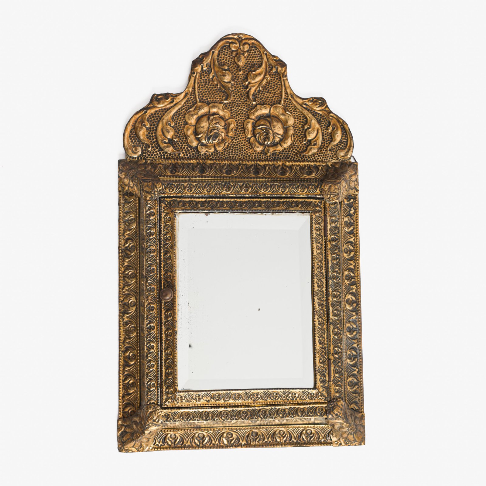 antique brass mirror cabinet dutch art nouveau wall cabinet with beveled mirror circa 1900