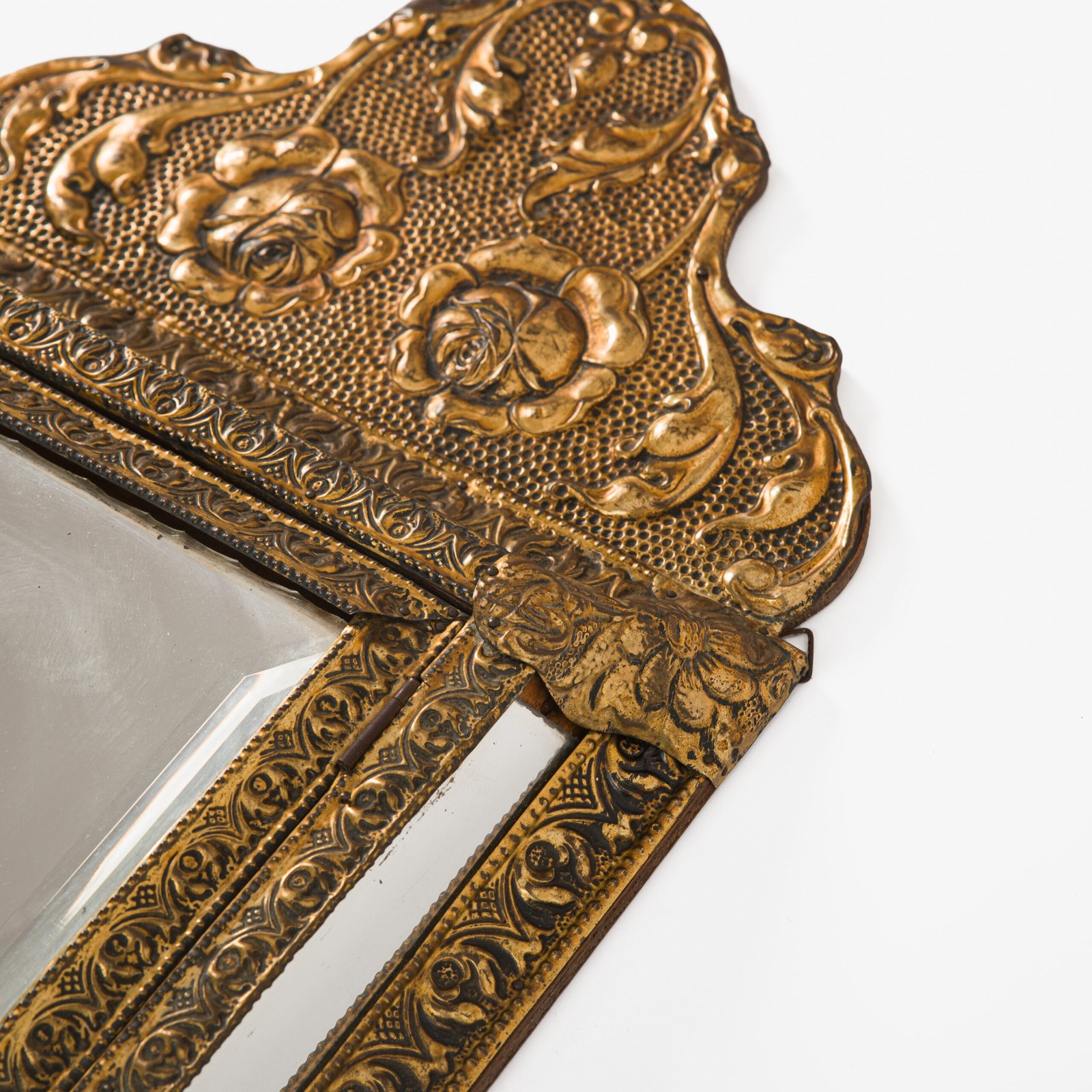 antique brass mirror cabinet dutch art nouveau wall cabinet with beveled mirror circa 1900