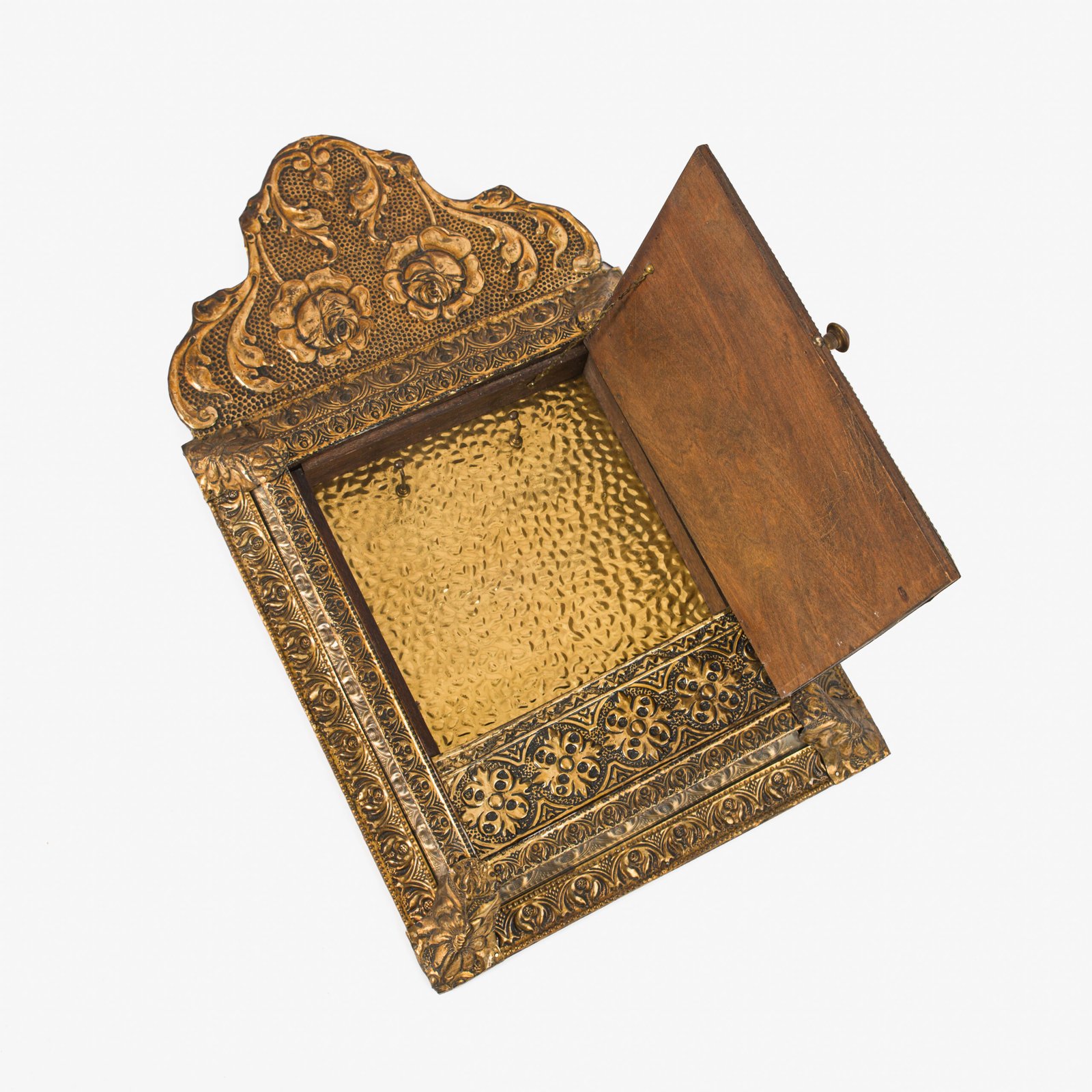 antique brass mirror cabinet dutch art nouveau wall cabinet with beveled mirror circa 1900