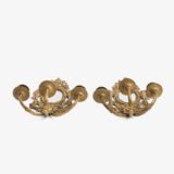 French Girandole Sconces gilt bronze wall sconces beveled mirrors Rococo Revival cherubs female mascarons 19th century