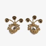 French Girandole Sconces gilt bronze wall sconces beveled mirrors Rococo Revival cherubs female mascarons 19th century