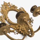 French Girandole Sconces gilt bronze wall sconces beveled mirrors Rococo Revival cherubs female mascarons 19th century