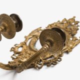 French Girandole Sconces gilt bronze wall sconces beveled mirrors Rococo Revival cherubs female mascarons 19th century