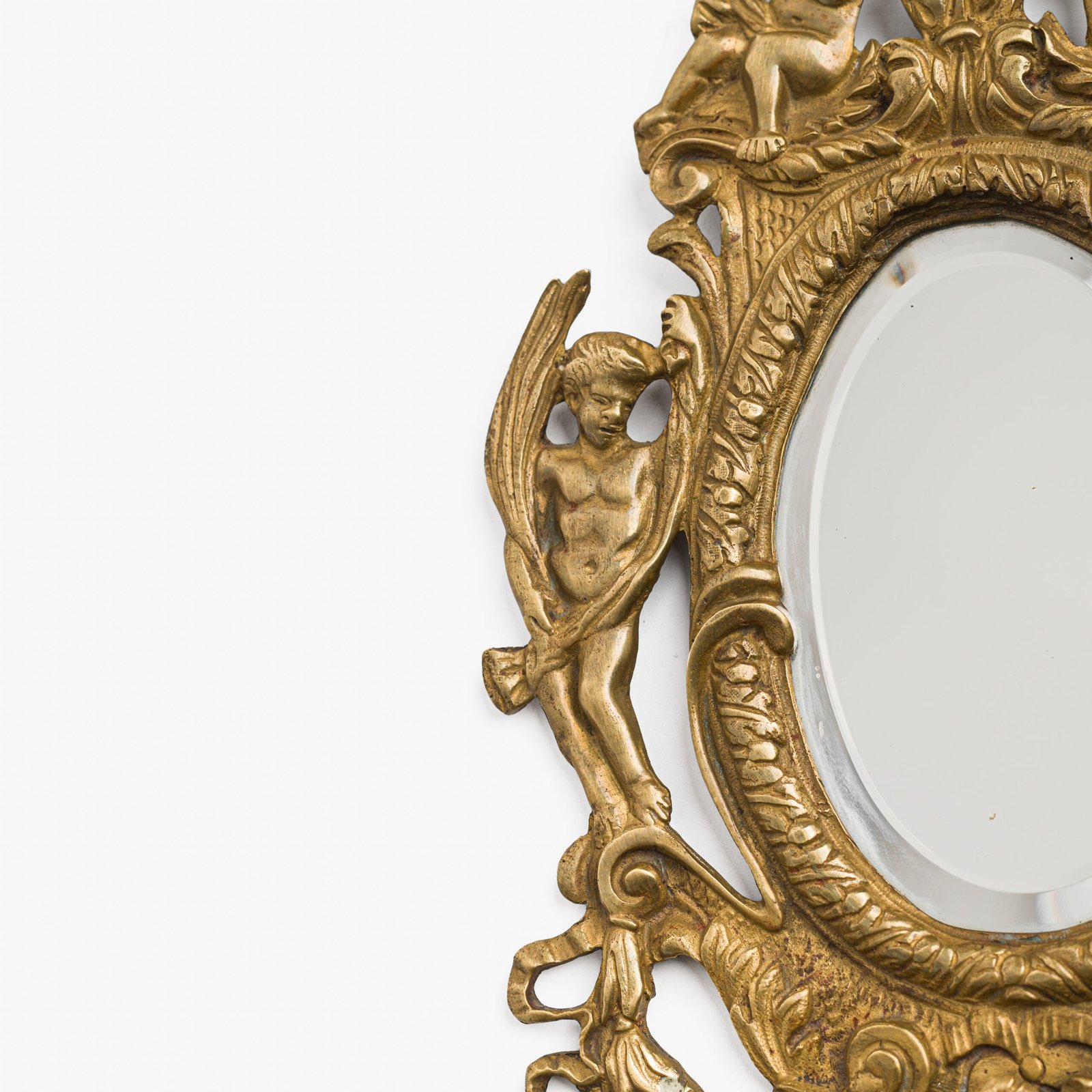 French Girandole Sconces gilt bronze wall sconces beveled mirrors Rococo Revival cherubs female mascarons 19th century