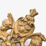 French Girandole Sconces gilt bronze wall sconces beveled mirrors Rococo Revival cherubs female mascarons 19th century