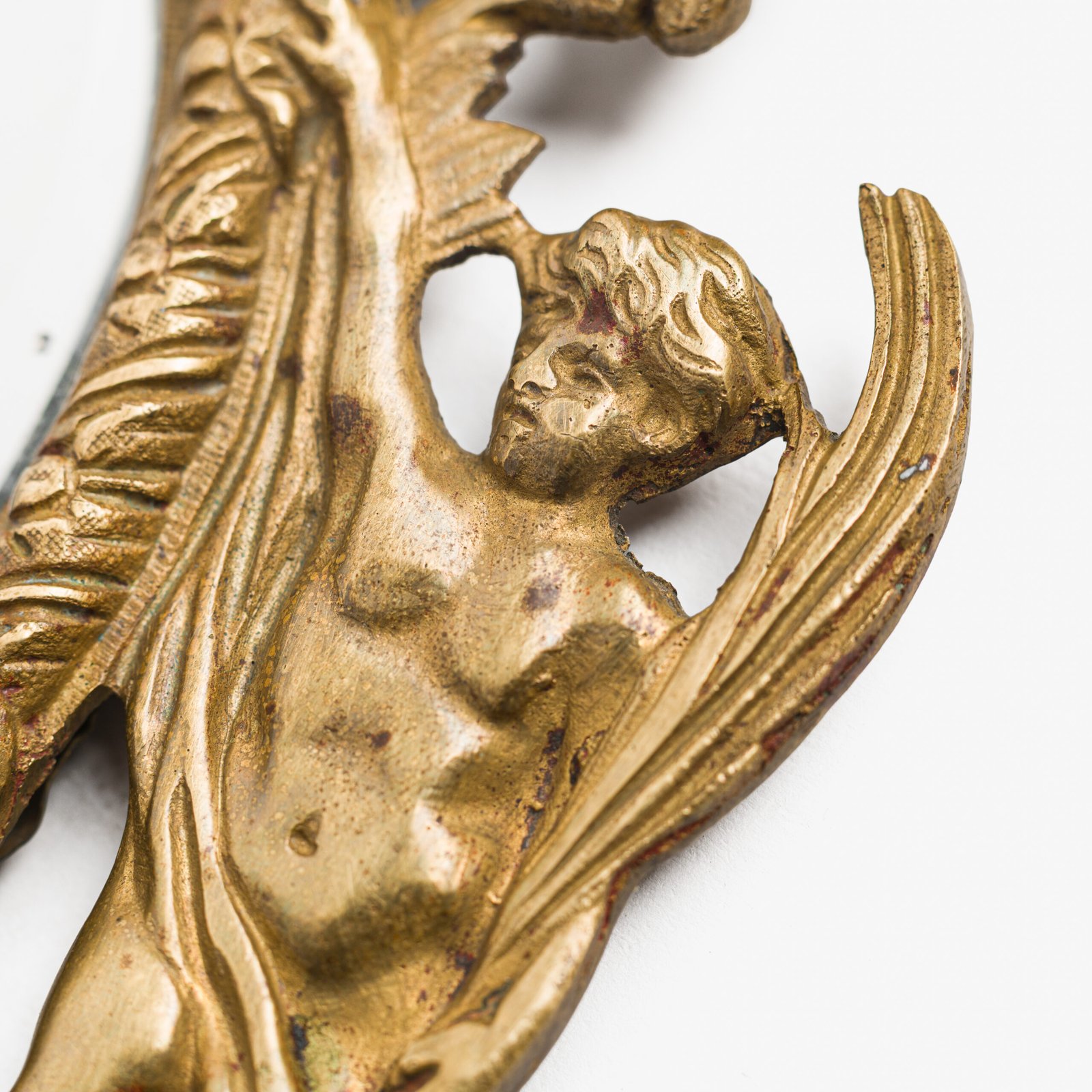 French Girandole Sconces gilt bronze wall sconces beveled mirrors Rococo Revival cherubs female mascarons 19th century