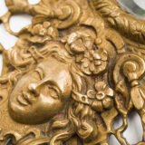 French Girandole Sconces gilt bronze wall sconces beveled mirrors Rococo Revival cherubs female mascarons 19th century