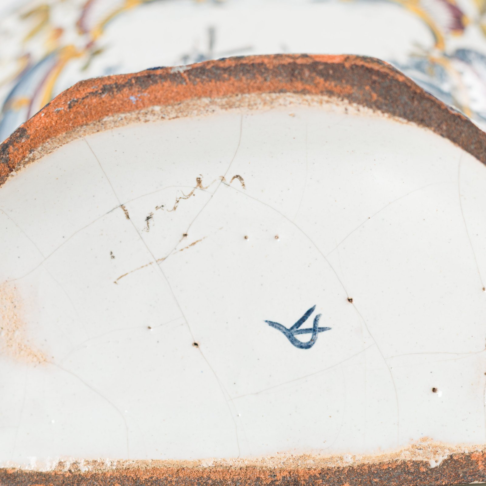 Antique Delft Wall Vase Bouquetière in Polychrome Faience with Dutch Windmill Scene, 18th Century Dutch Delftware.