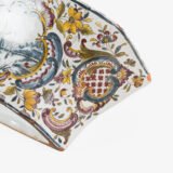 Antique Delft Wall Vase Bouquetière in Polychrome Faience with Dutch Windmill Scene, 18th Century Dutch Delftware.