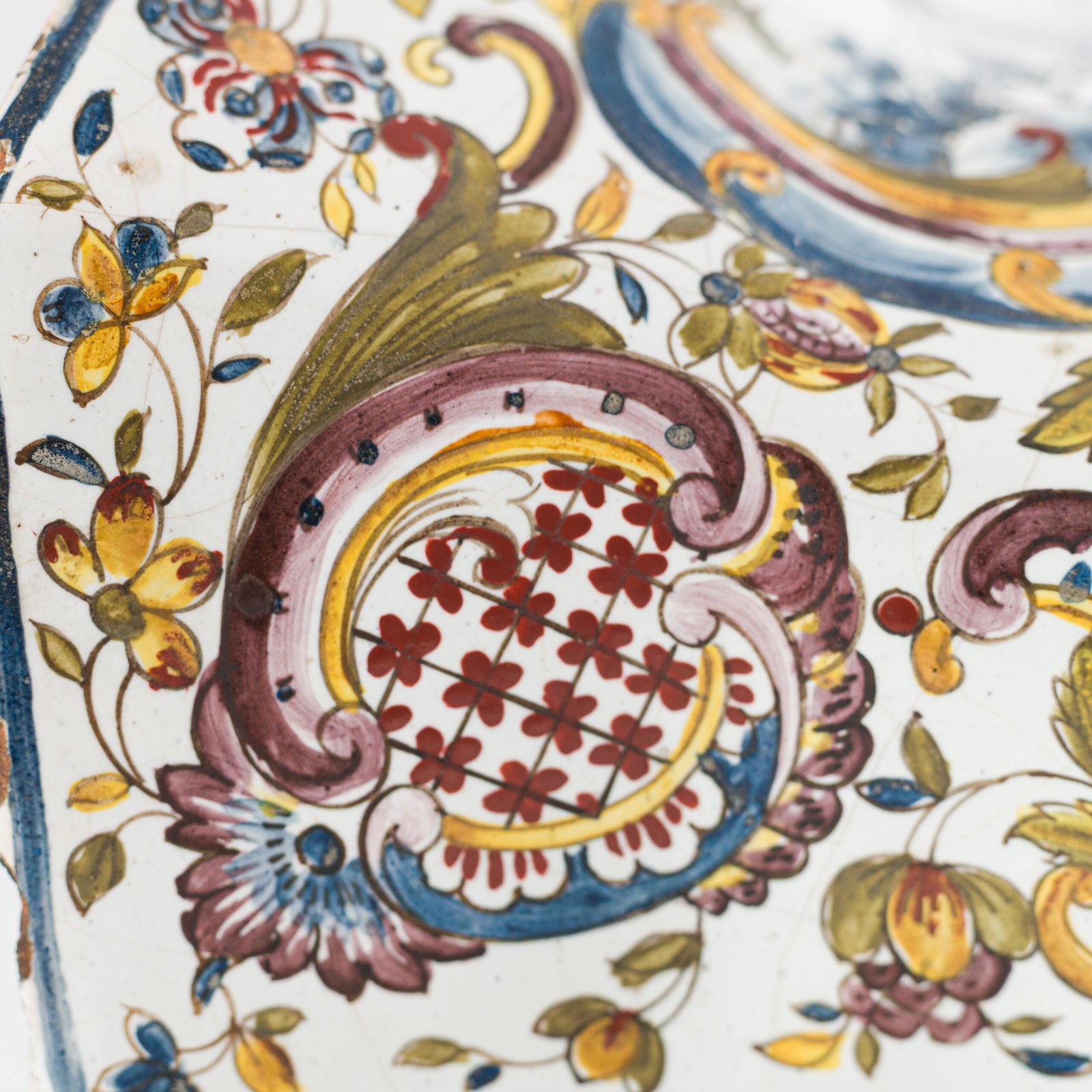 Antique Delft Wall Vase Bouquetière in Polychrome Faience with Dutch Windmill Scene, 18th Century Dutch Delftware.